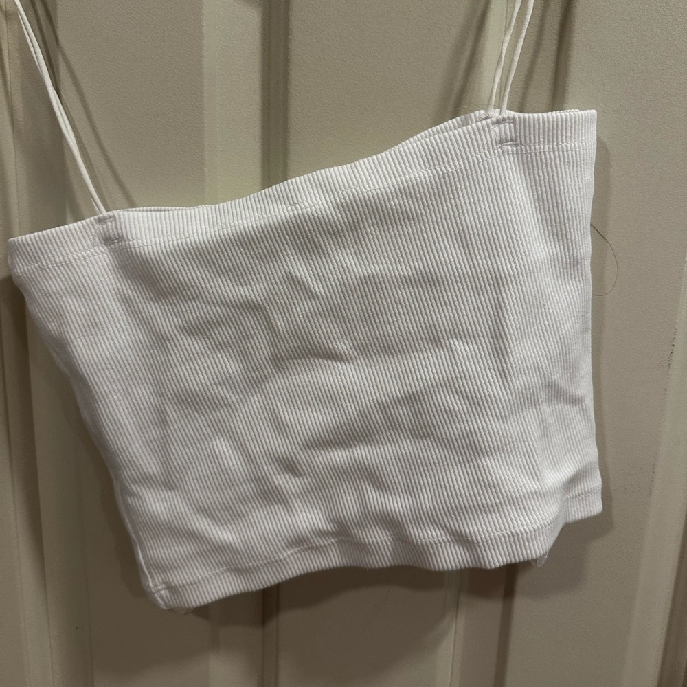 White Ribbed Tube Top - Picture 2 of 3